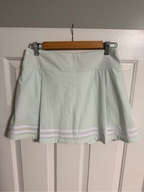CALIA golf skirt Pleated Mini Skirt in Mint with White Stripe Trim